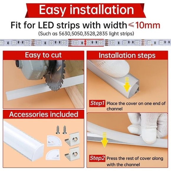 LED Light Strips Light Effects 6.6ft Adjustable Trimmable Light Strips 5 pack Re - Picture 4 of 5
